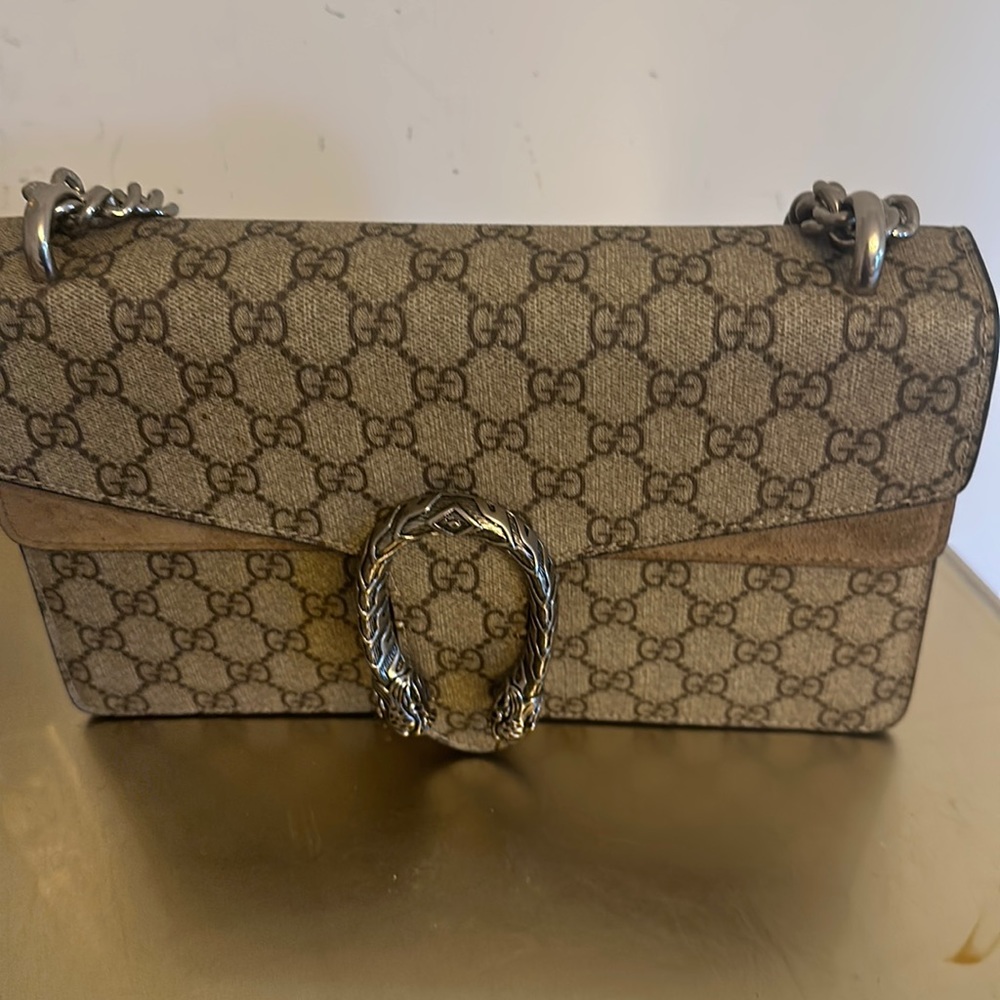 GG Purse Brown Silver hardware